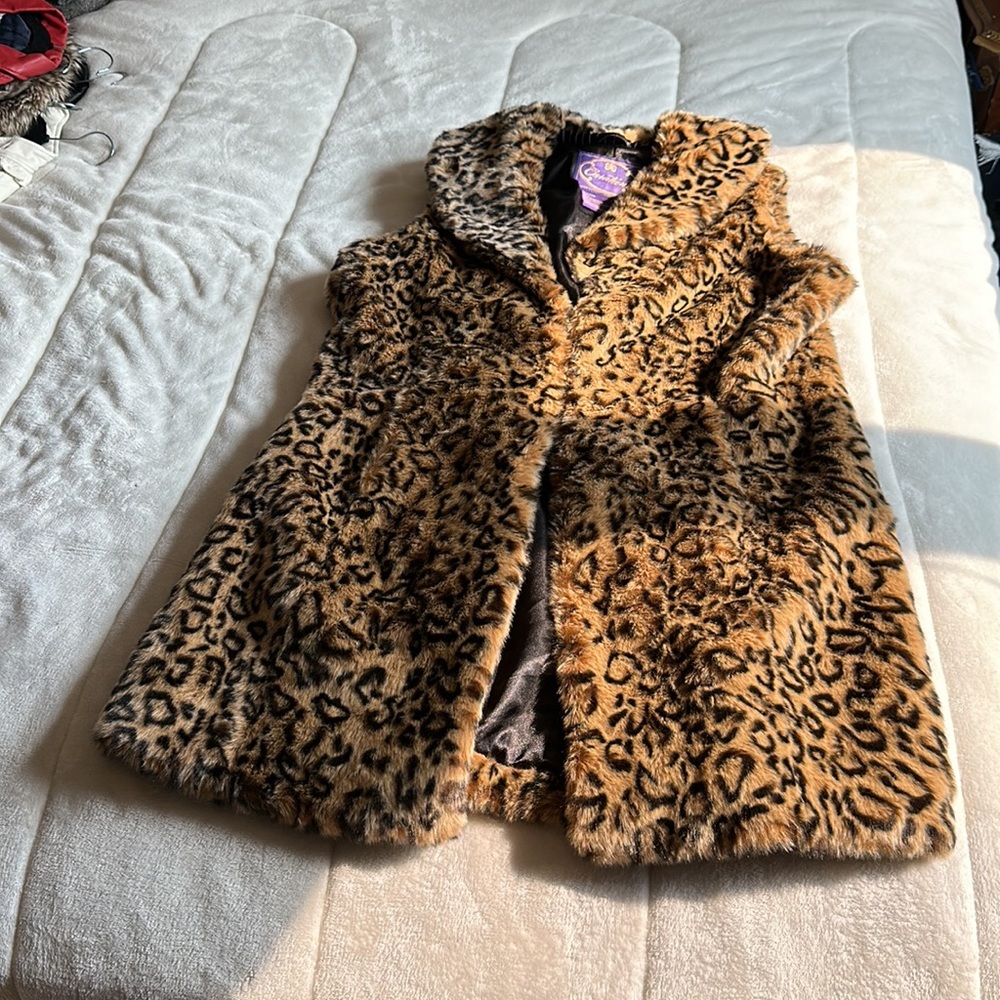 Curations- animal print vest/jacket